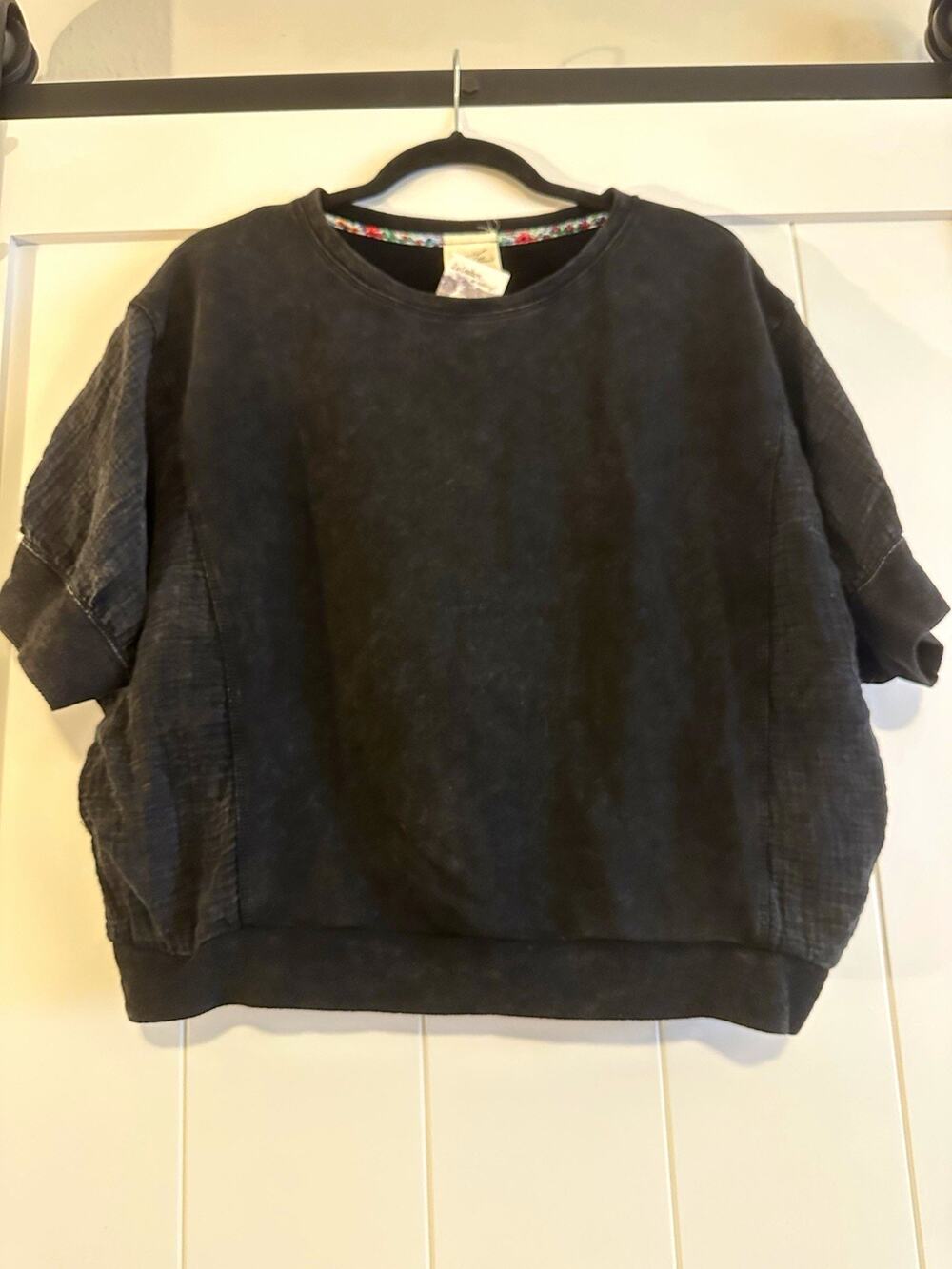 Artistic Works by Lu Lu Couture Black Oversized Crew Neck Sweatshirt Women’s M